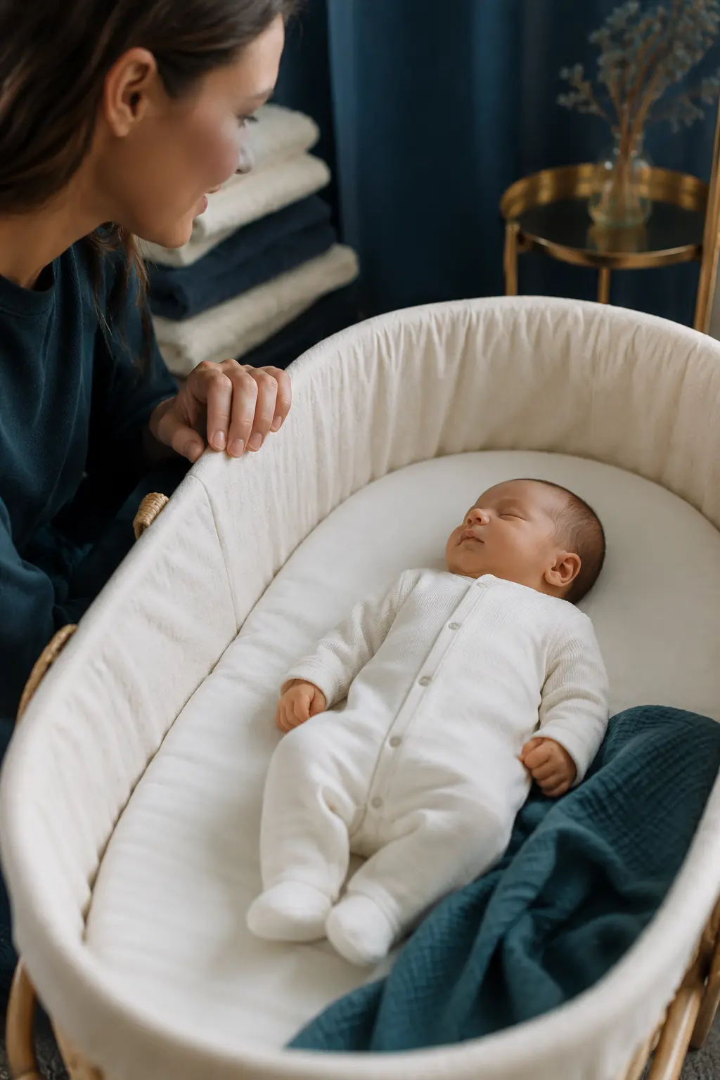 Ein Baby wird in ruhiger Umgebung aufmerksam wahrgenommen