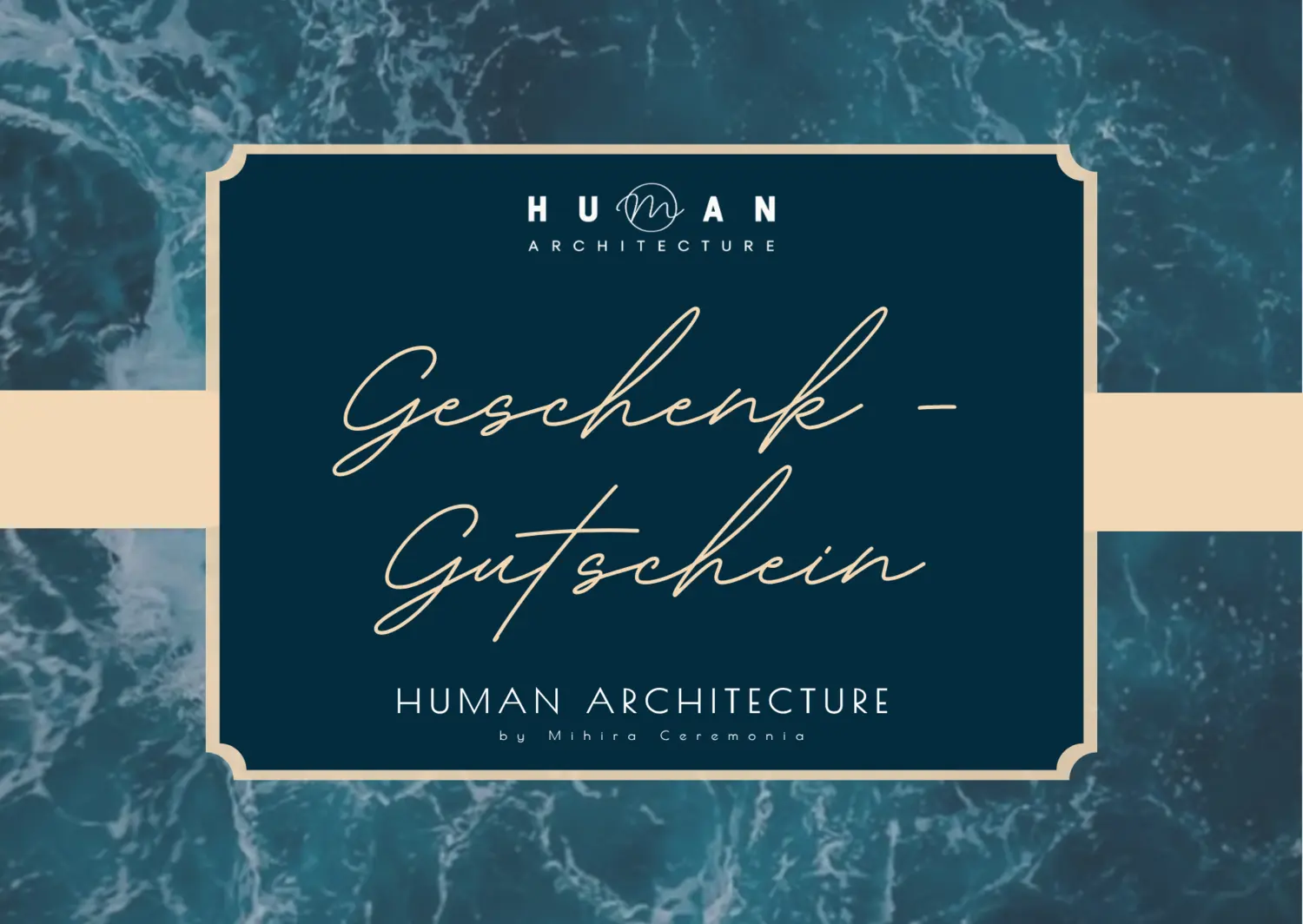 Vorderseite des Human Architecture Geschenk-Gutscheins